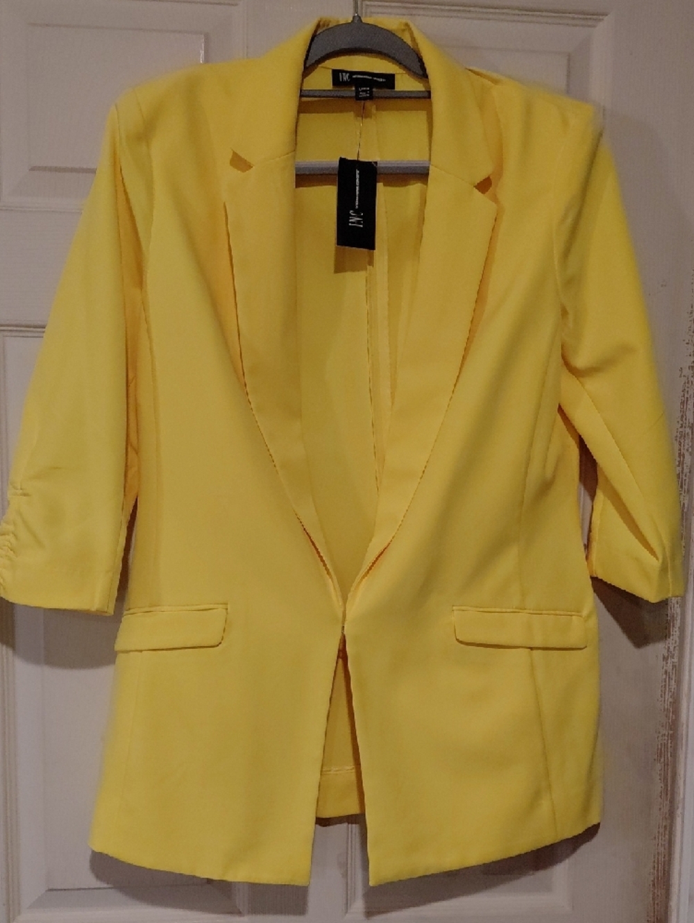 INC International Concepts Sunny Yellow Women's Blazer Size Large New With Tags - Picture 2 of 10